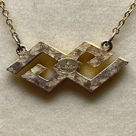 Givenchy Double G Gold-tone Necklace With Crystals. Preowned - Picture 8 of 8